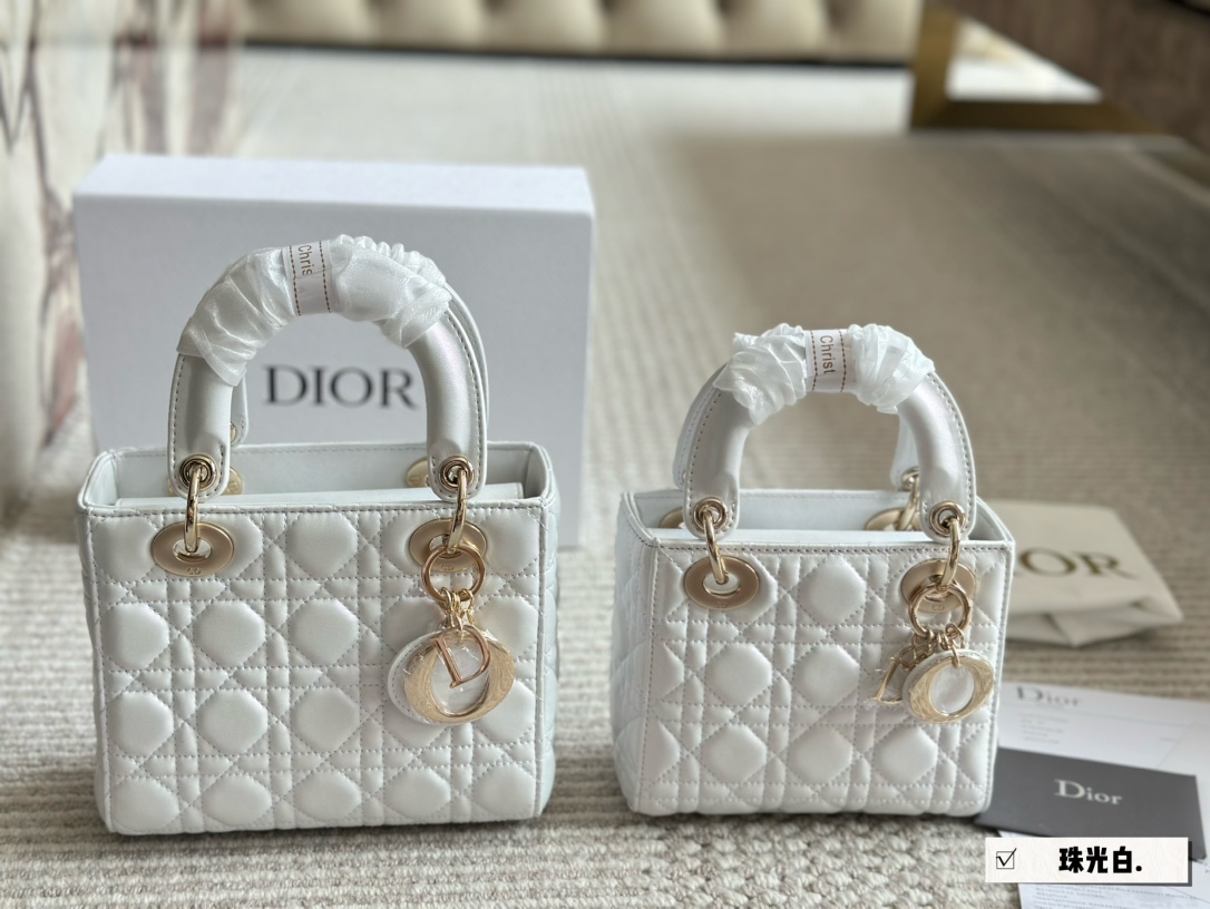 Dior pearlescent lady d bag
