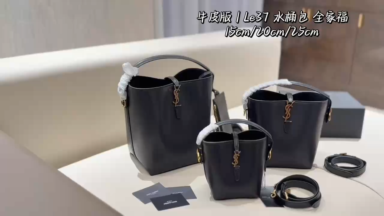 YSL cowhide bucket bag