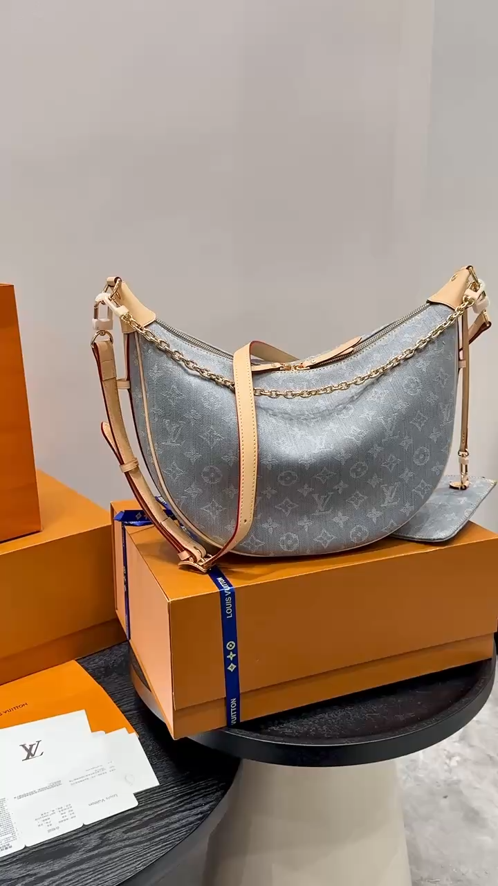 Lv denim loop bag