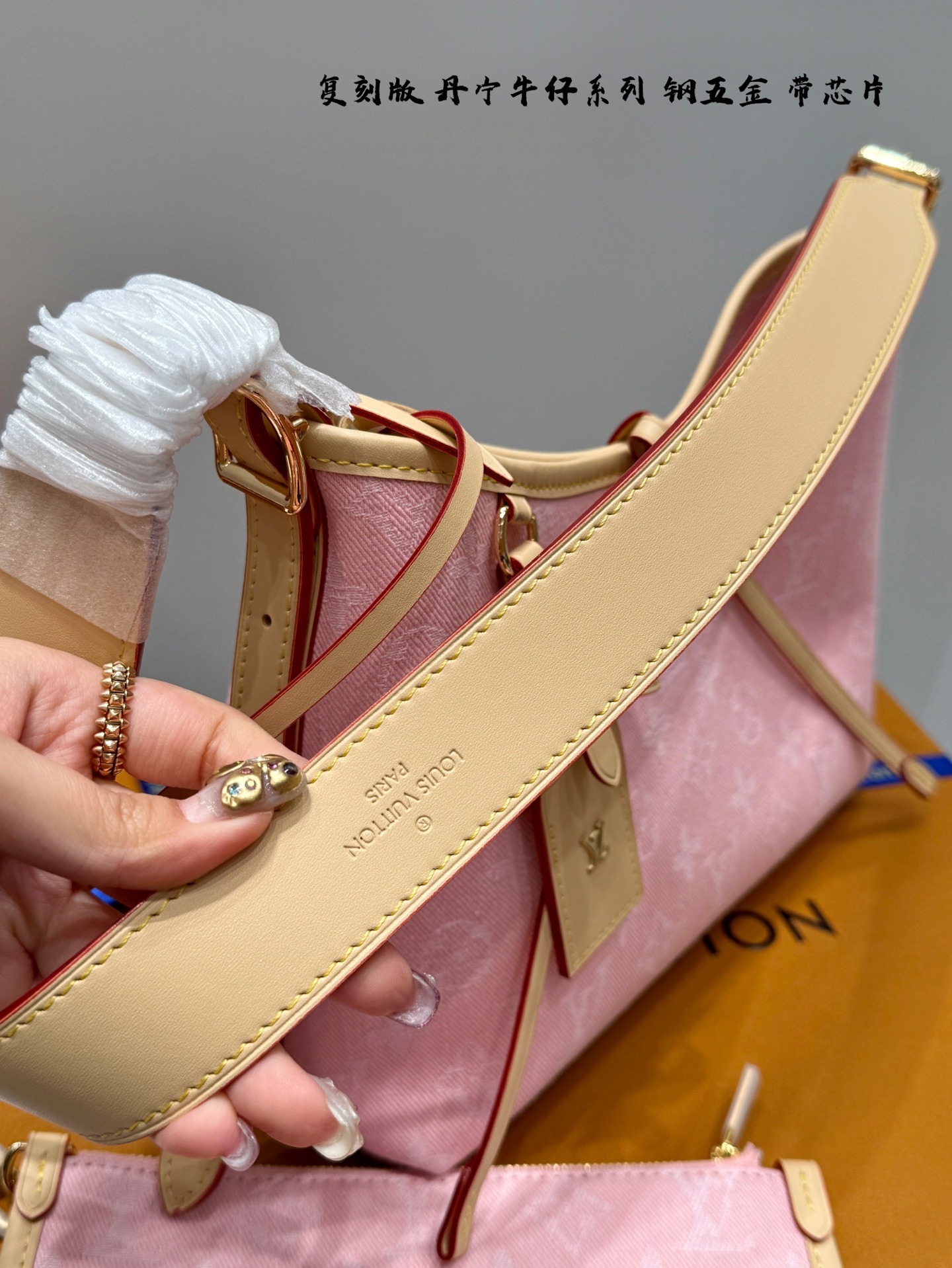 LV denim carryall small mini