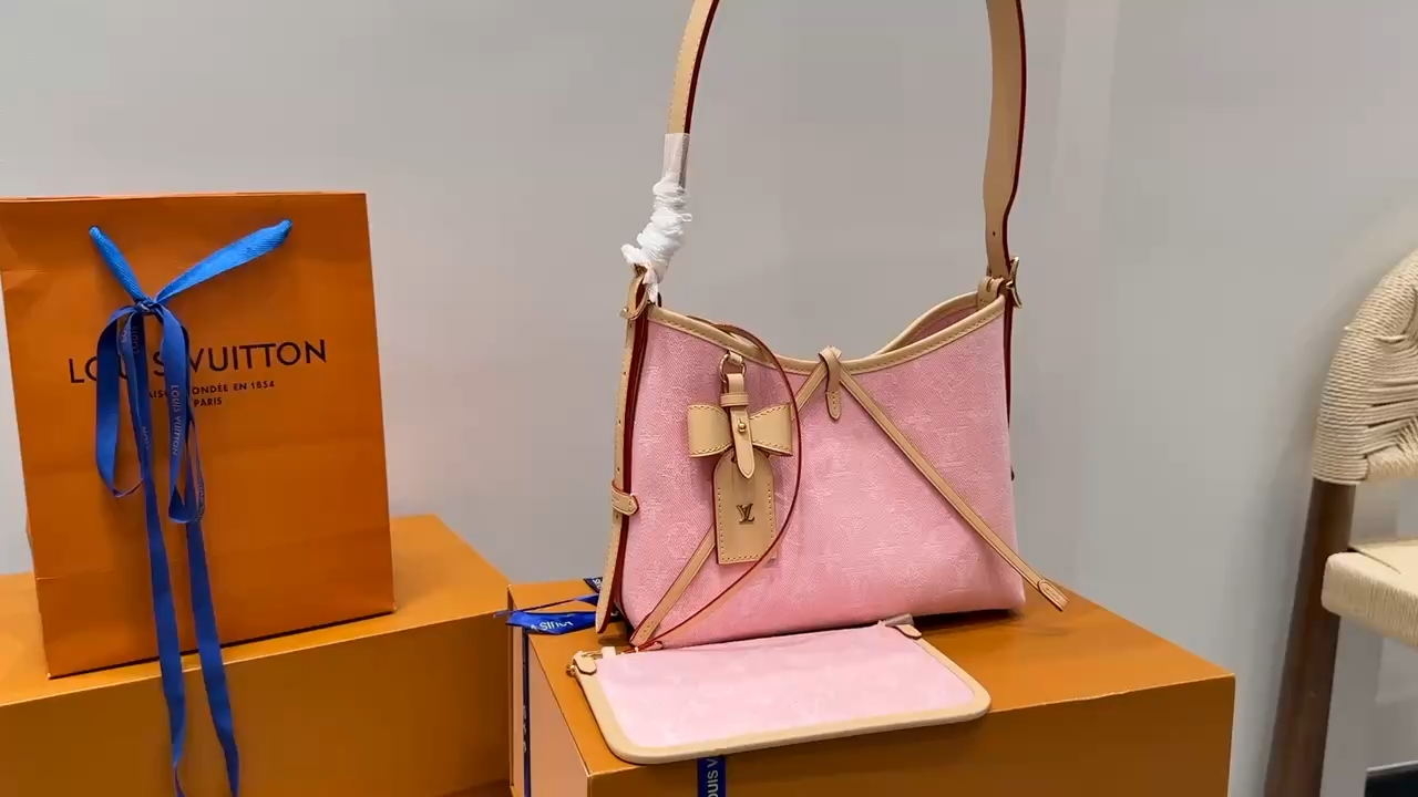 LV denim carryall small mini