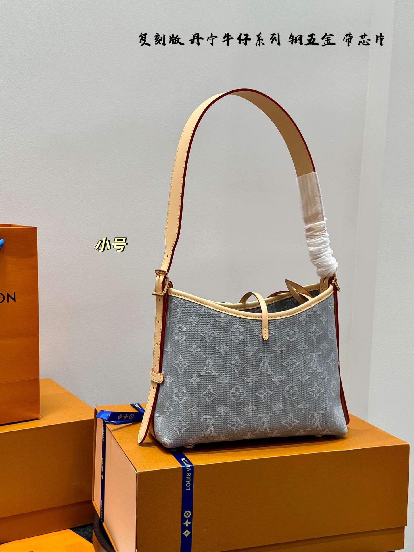 LV denim carryall small mini