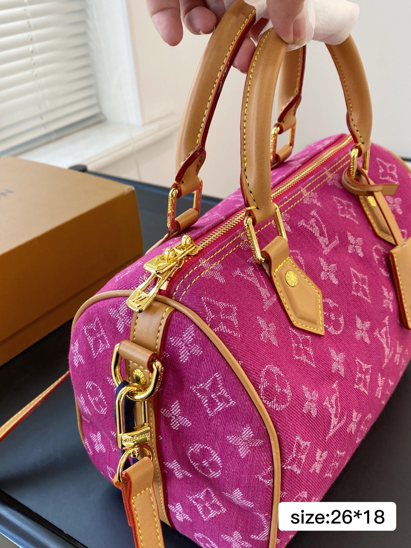 Lv denim pillow bag 26