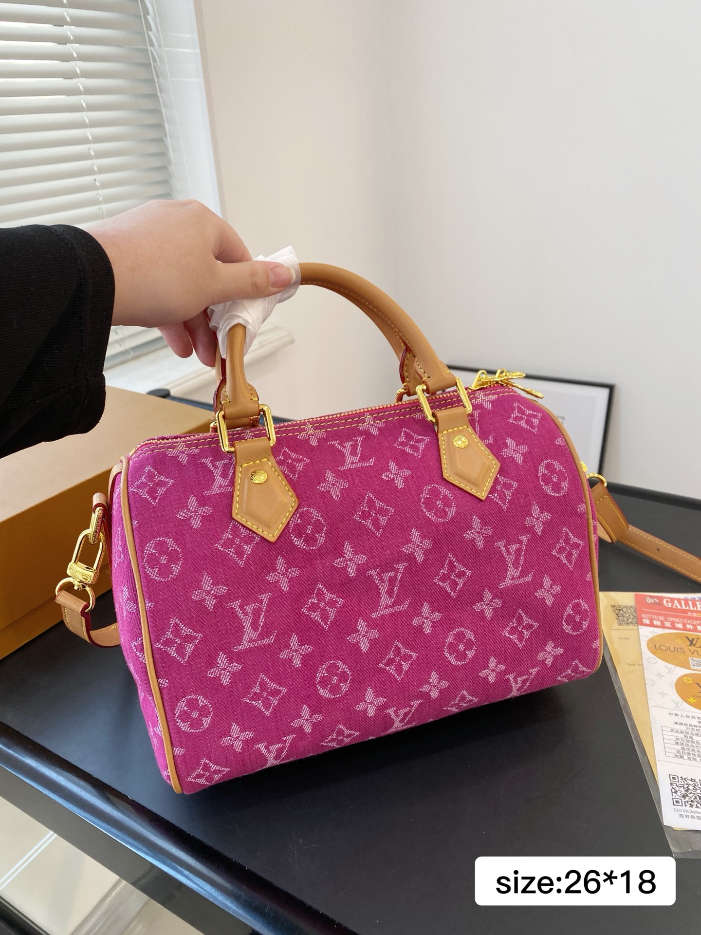 Lv denim pillow bag 26