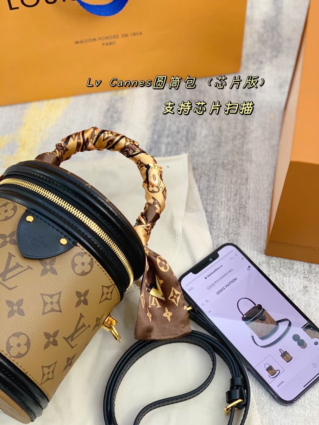 LV Cannes vanity case bucket bag