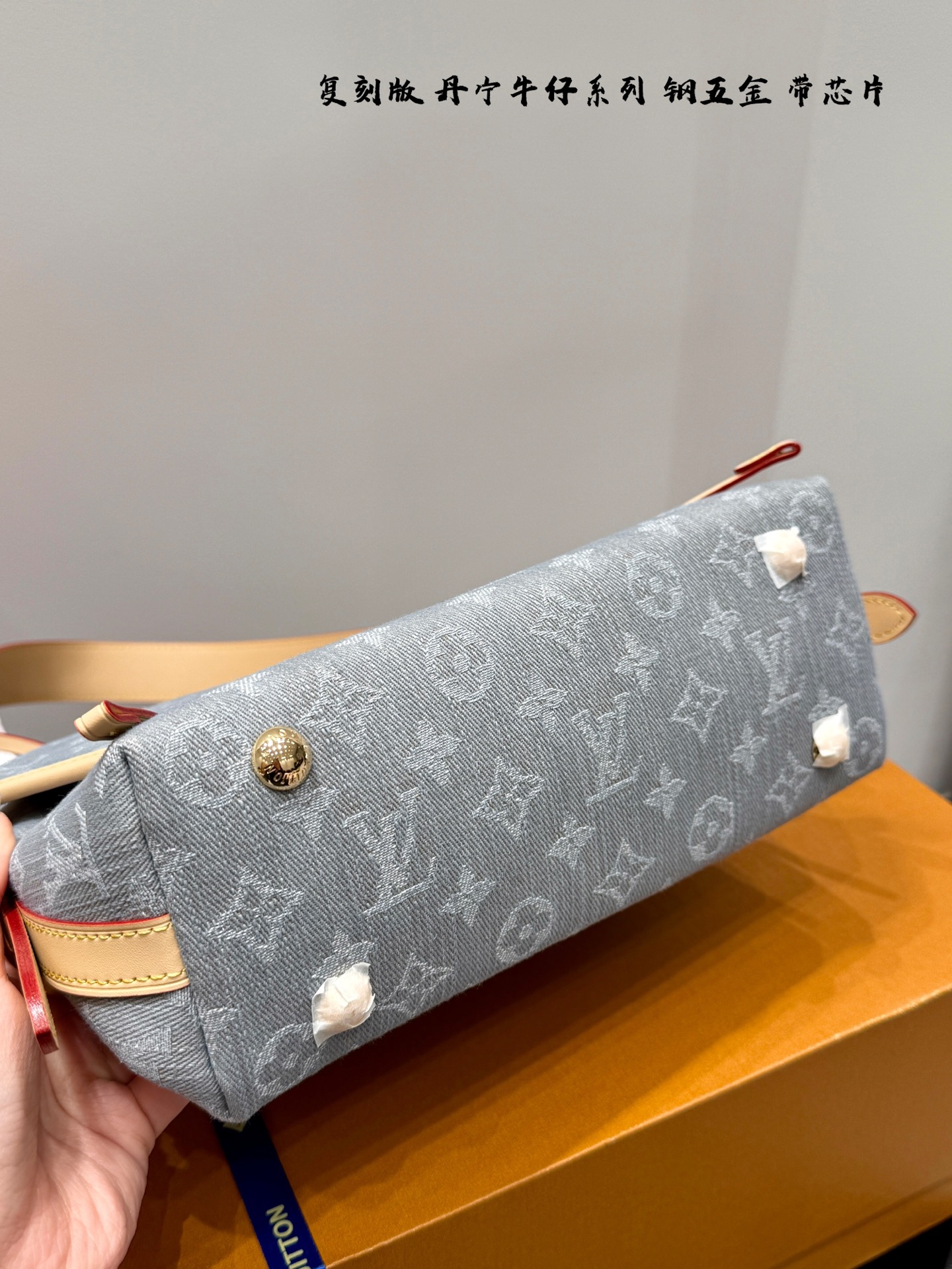 LV denim carryall small mini
