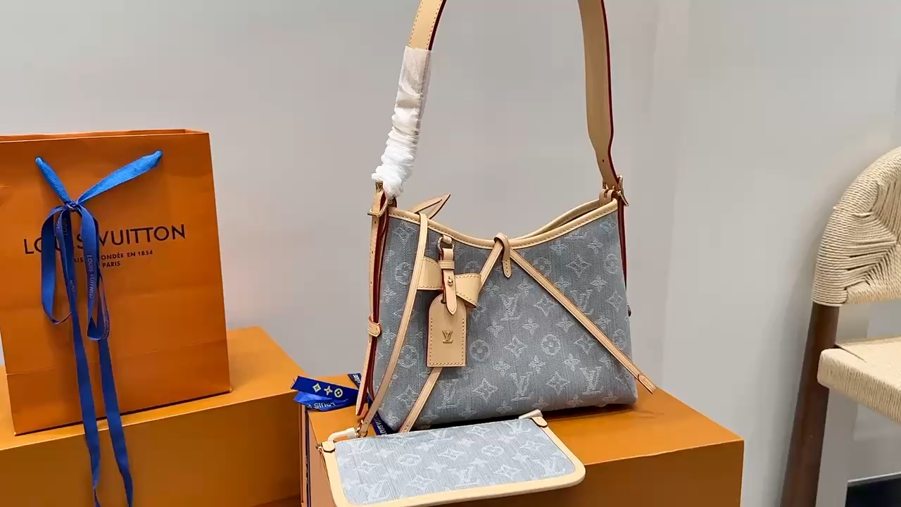 LV denim carryall small mini