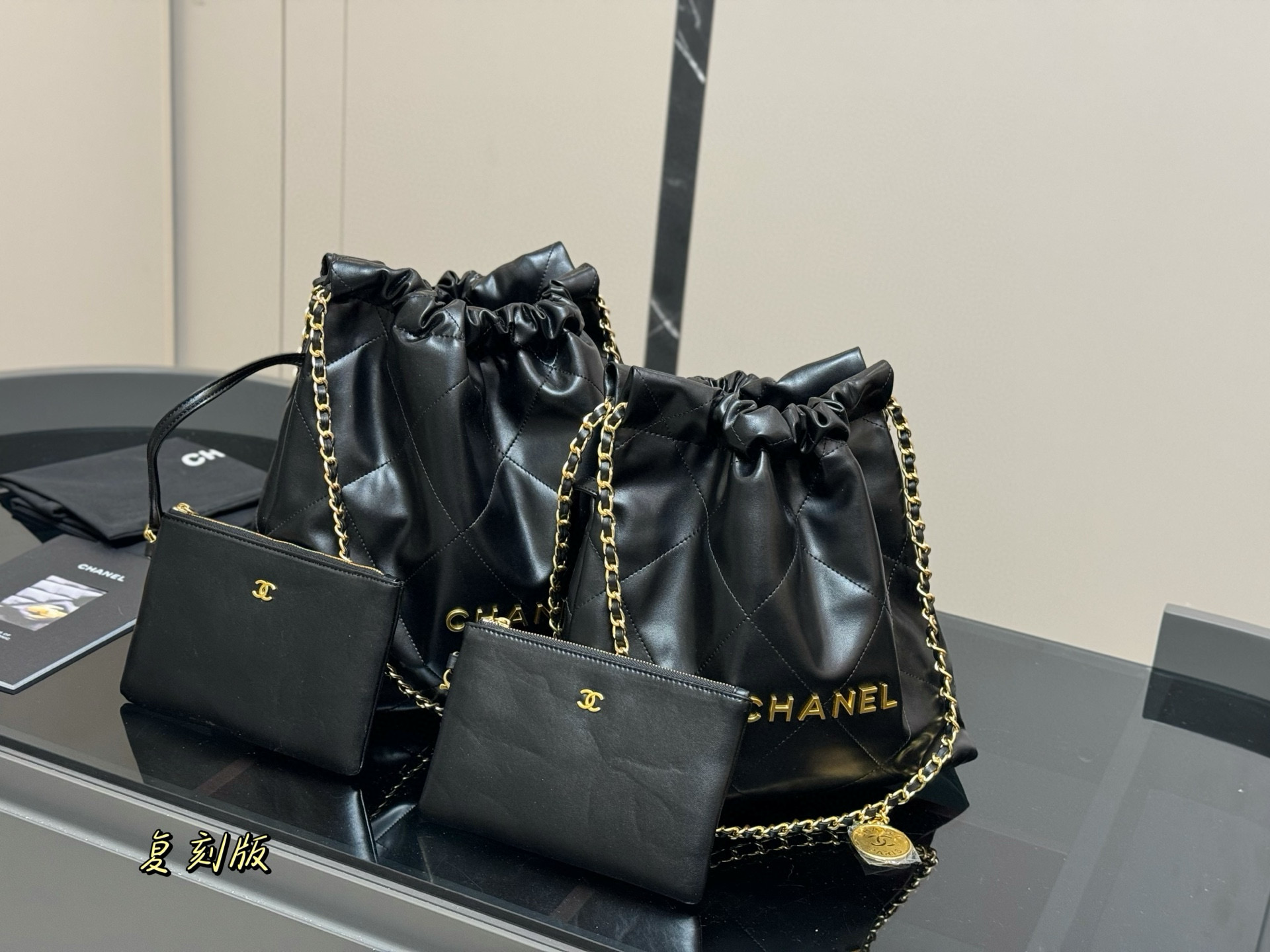 chanel 22 bag golden hareware