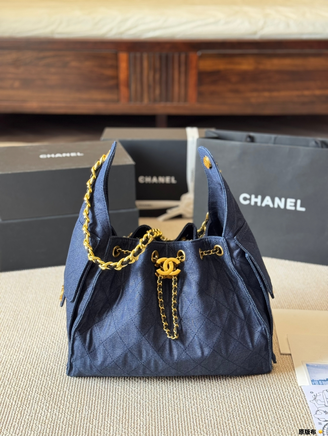 Chanel 25s dark blue