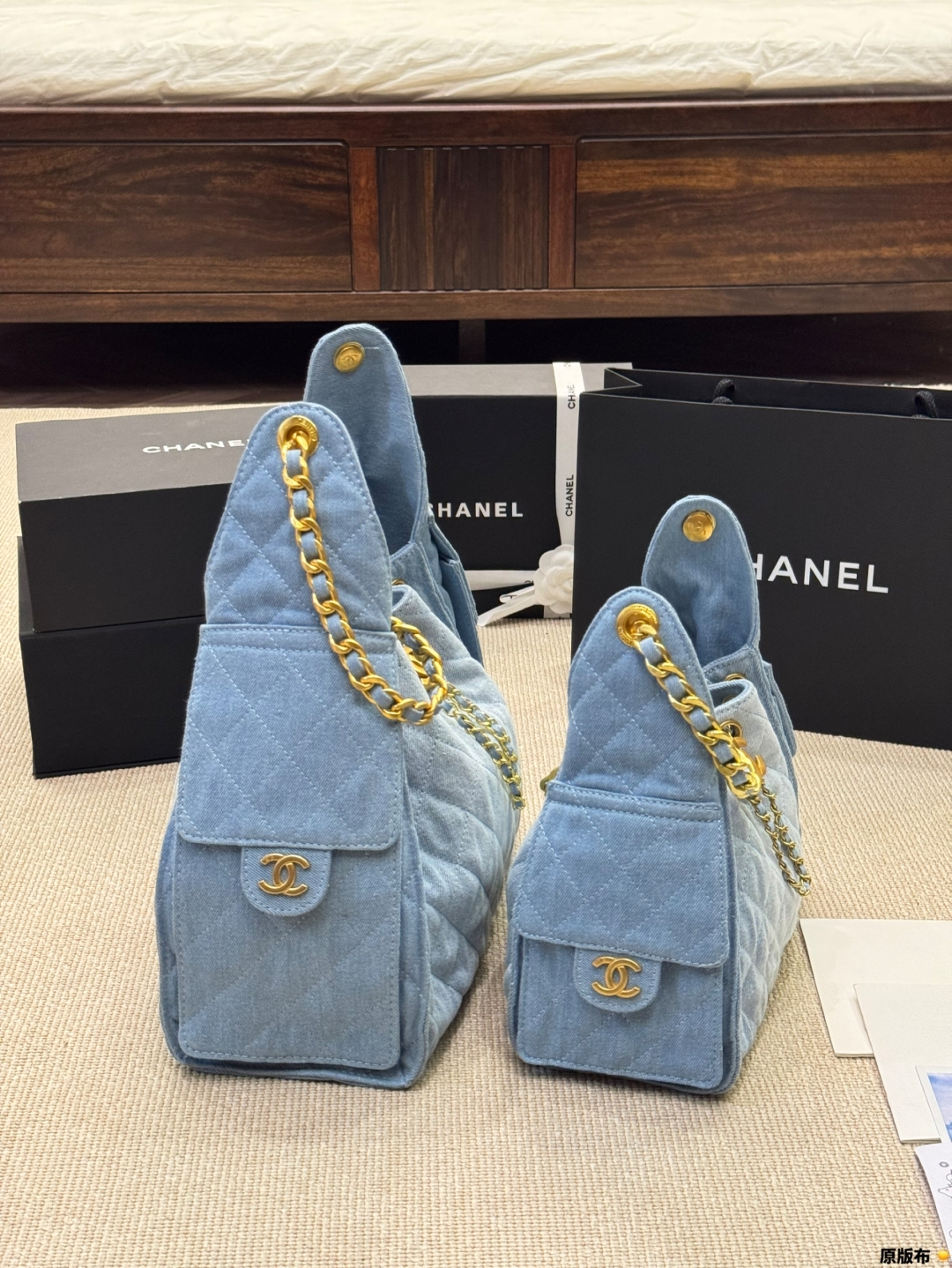 Chanel 25s light blue