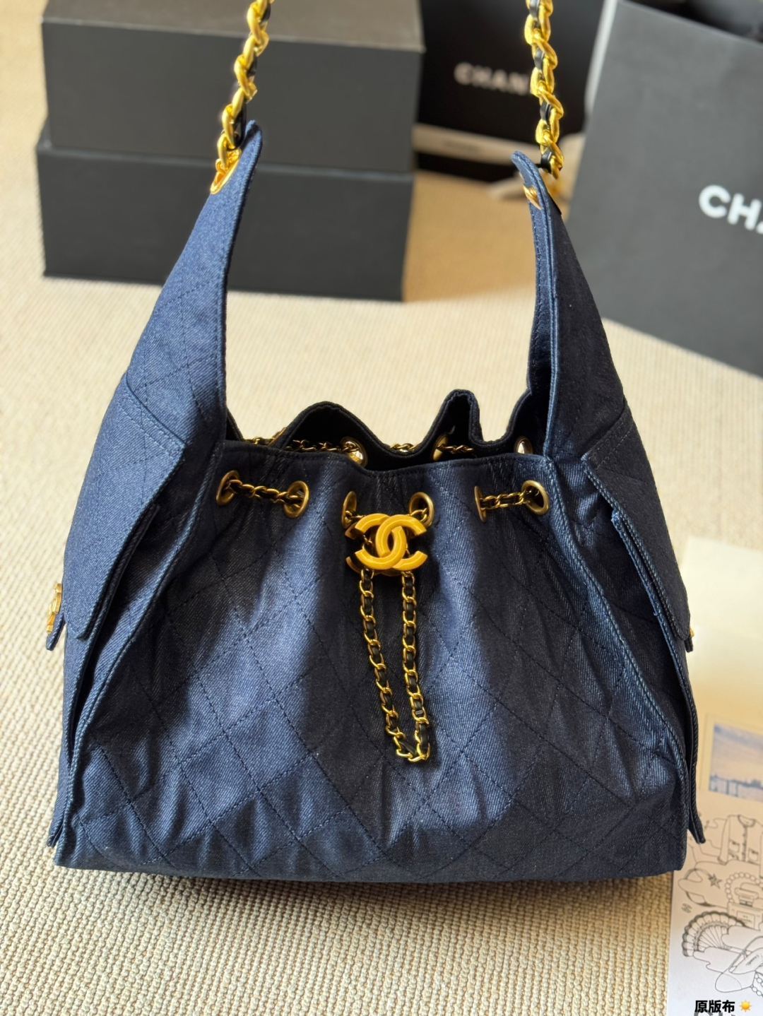 Chanel 25s dark blue