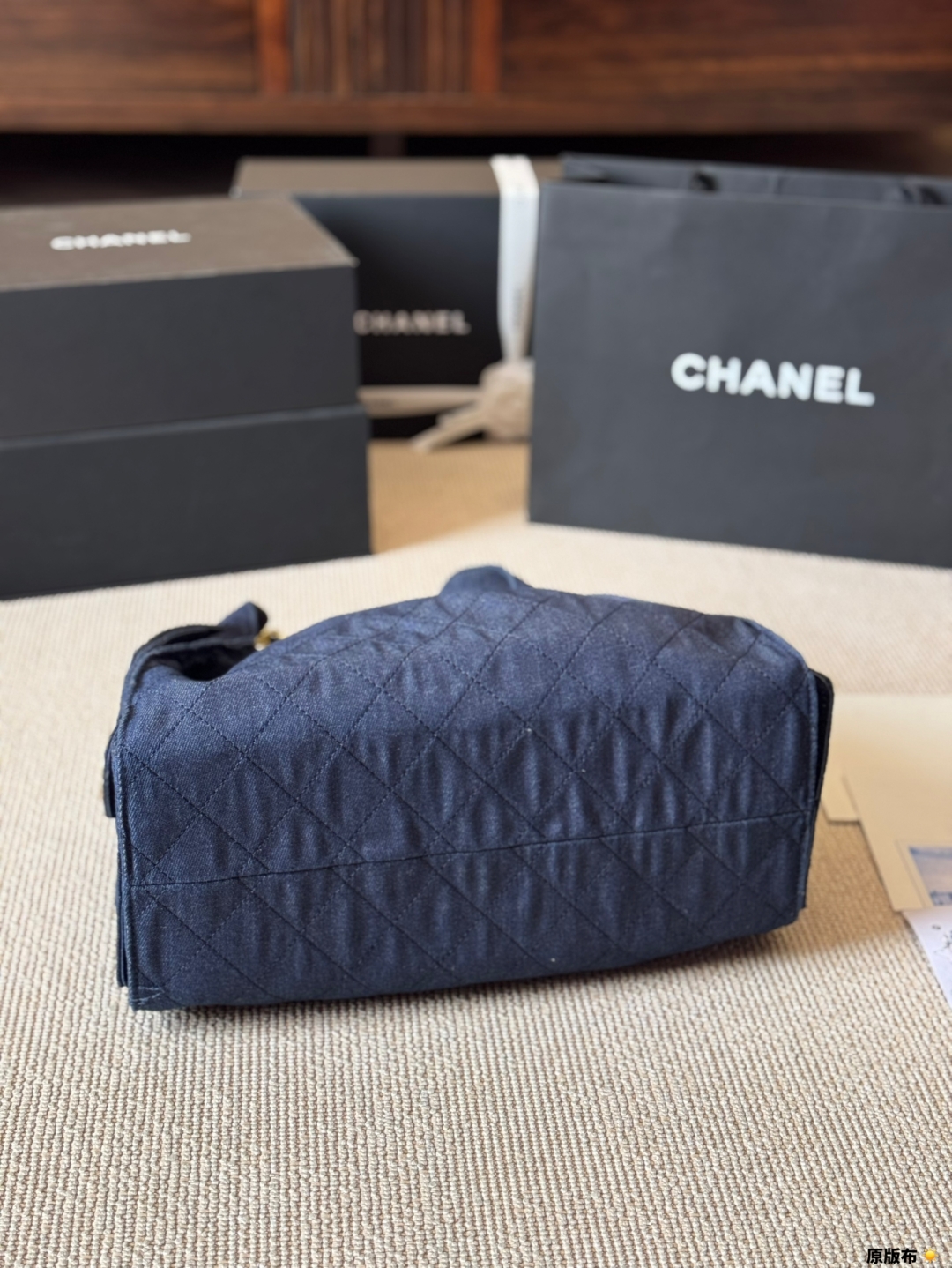 Chanel 25s dark blue