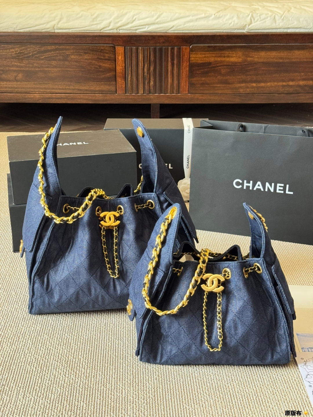 Chanel 25s dark blue