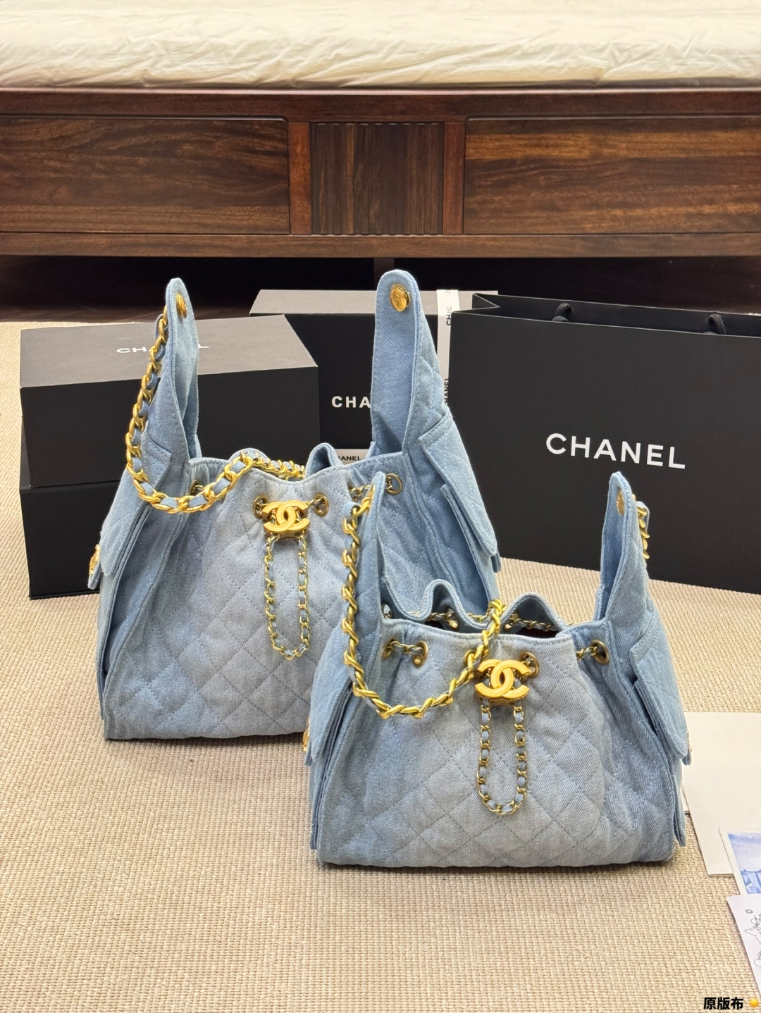 Chanel 25s light blue