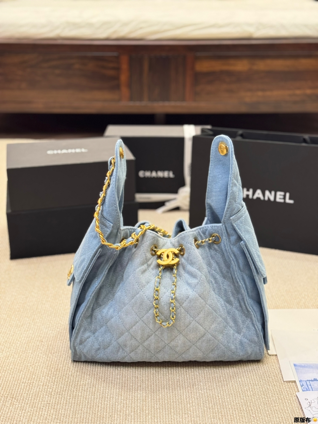 Chanel 25s light blue