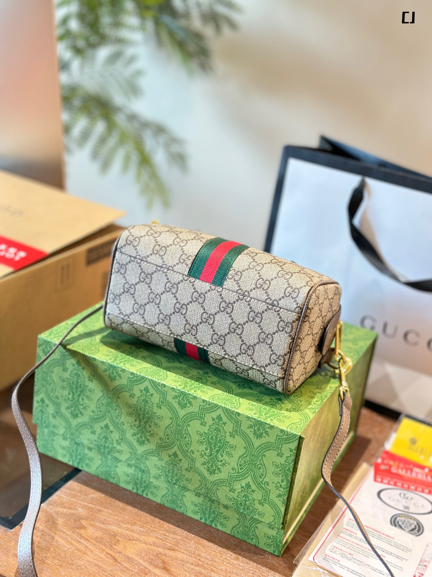 Gucci Ophidia Small Boston Bucket Bag