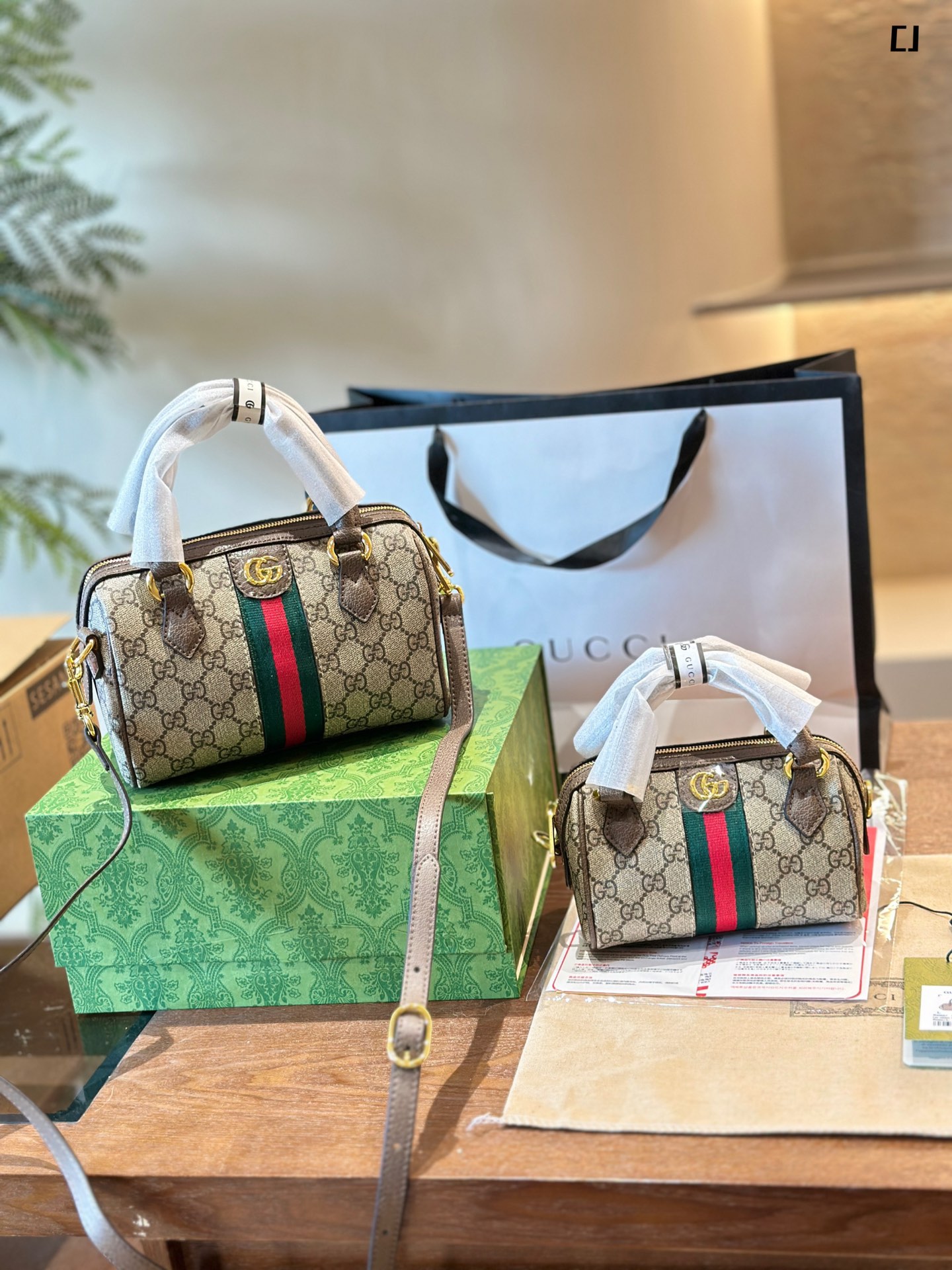 Gucci Ophidia Small Boston Bucket Bag