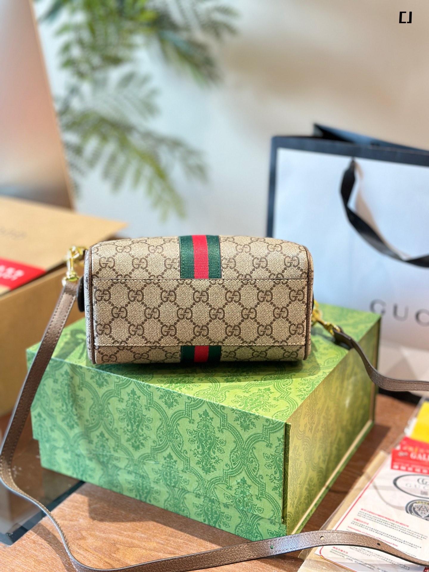 Gucci Ophidia Small Boston Bucket Bag