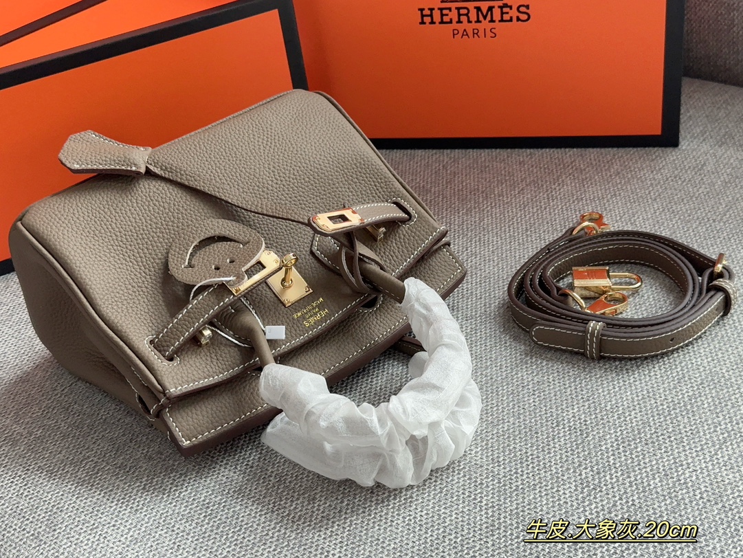 Hermès Brikin Elephant Gray 20cm