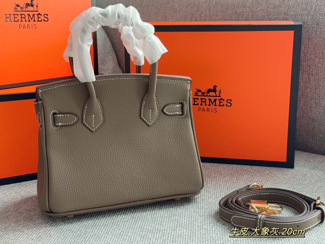 Hermès Brikin Elephant Gray 20cm