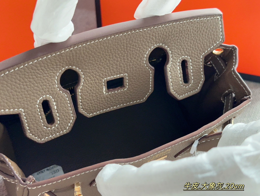 Hermès Brikin Elephant Gray 20cm