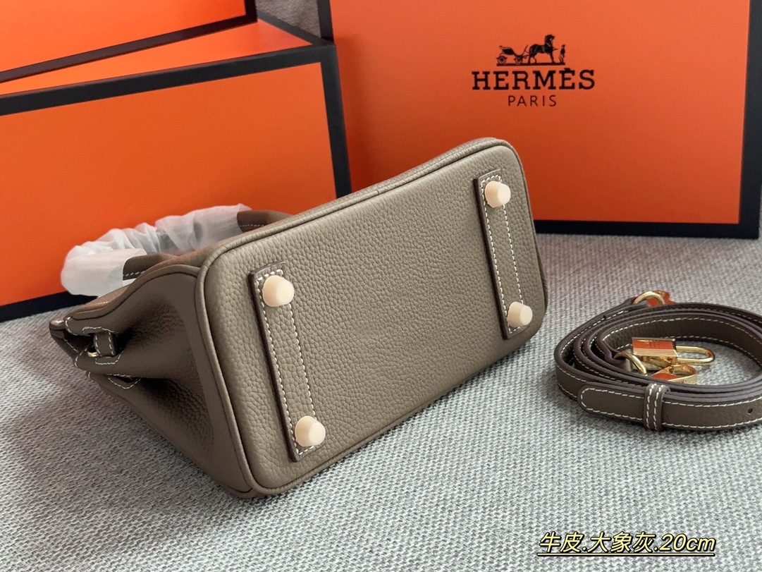 Hermès Brikin Elephant Gray 20cm