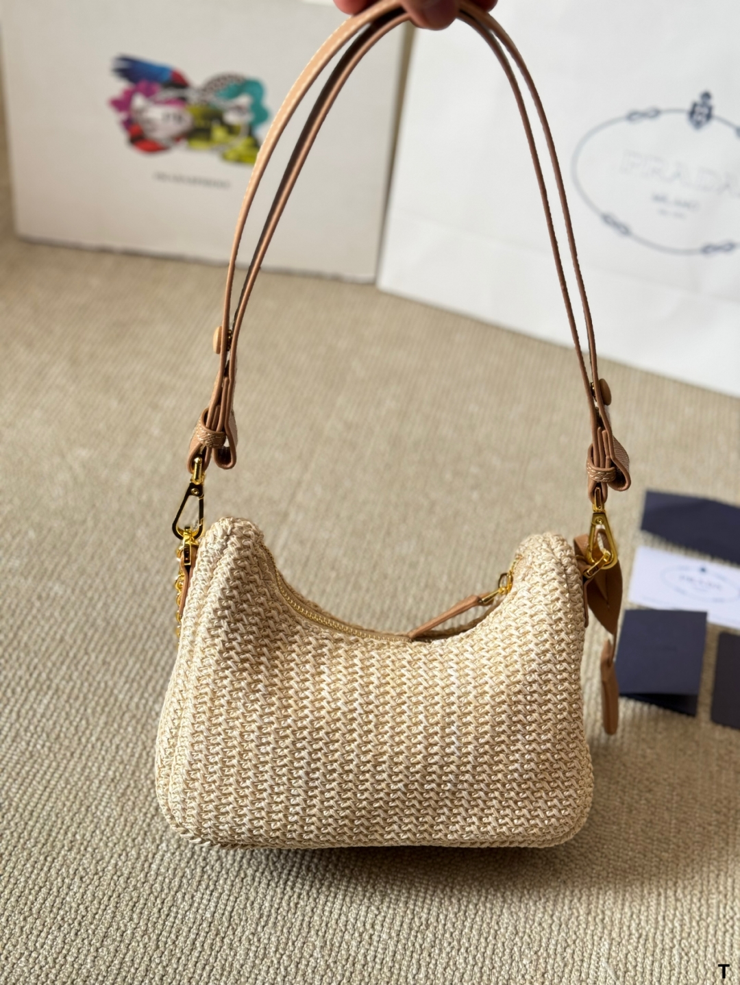 Prada 3-in-1 straw hobo