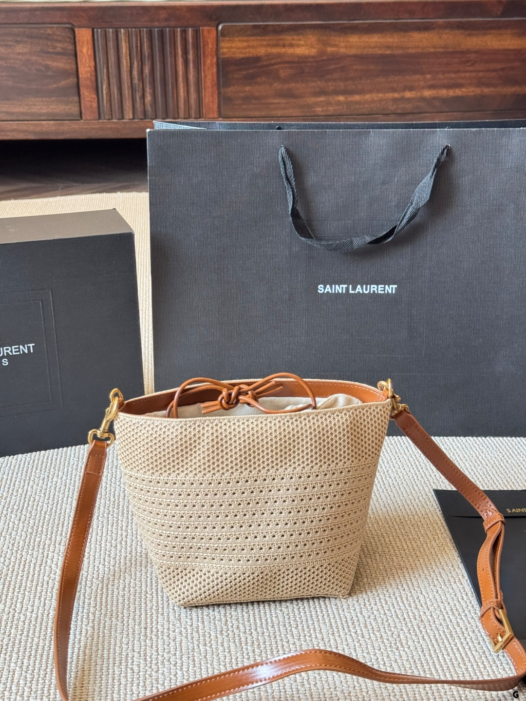 YSL Straw Tote Bag
