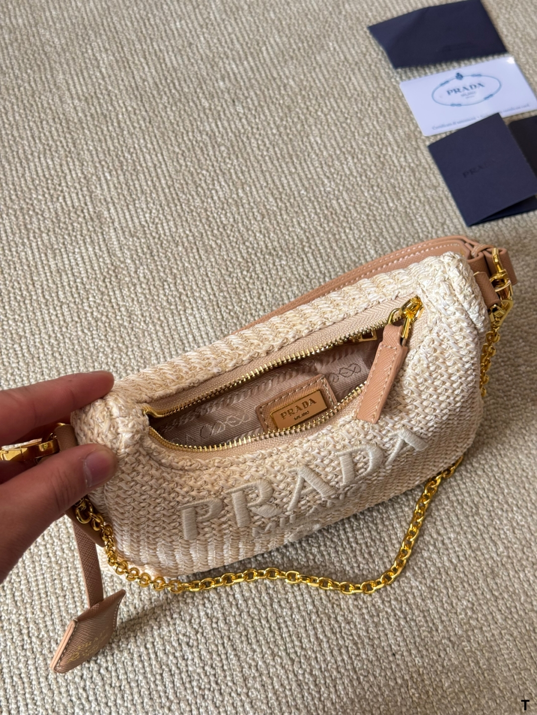 Prada 3-in-1 straw hobo