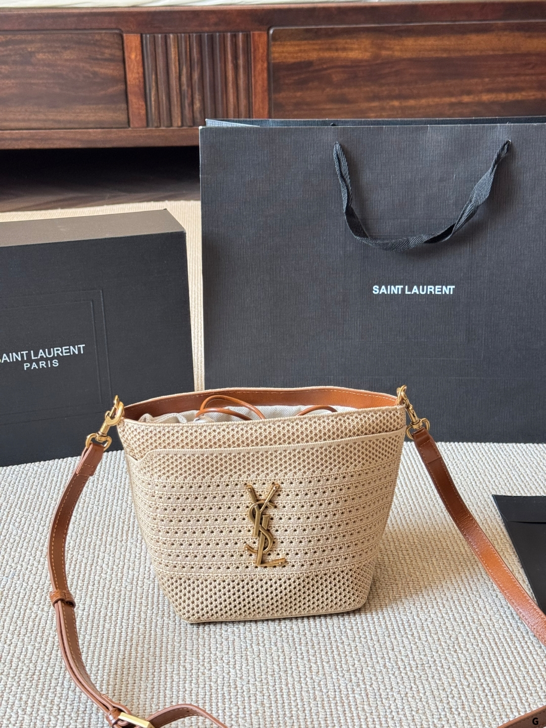 YSL Straw Tote Bag