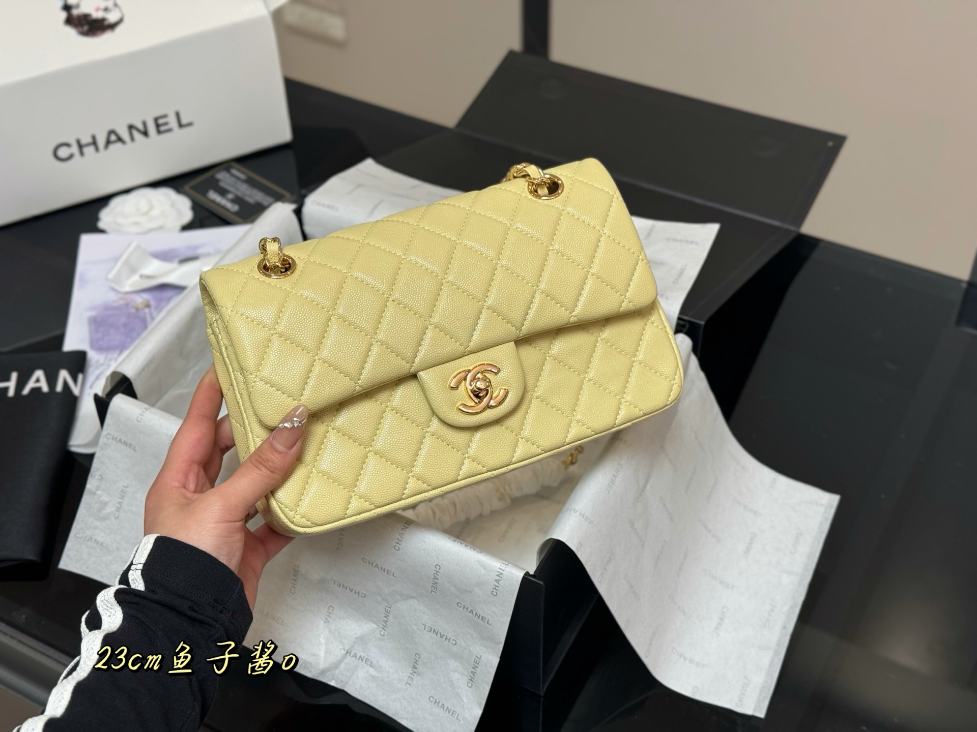 Chanel  CF yellow Caviar 23