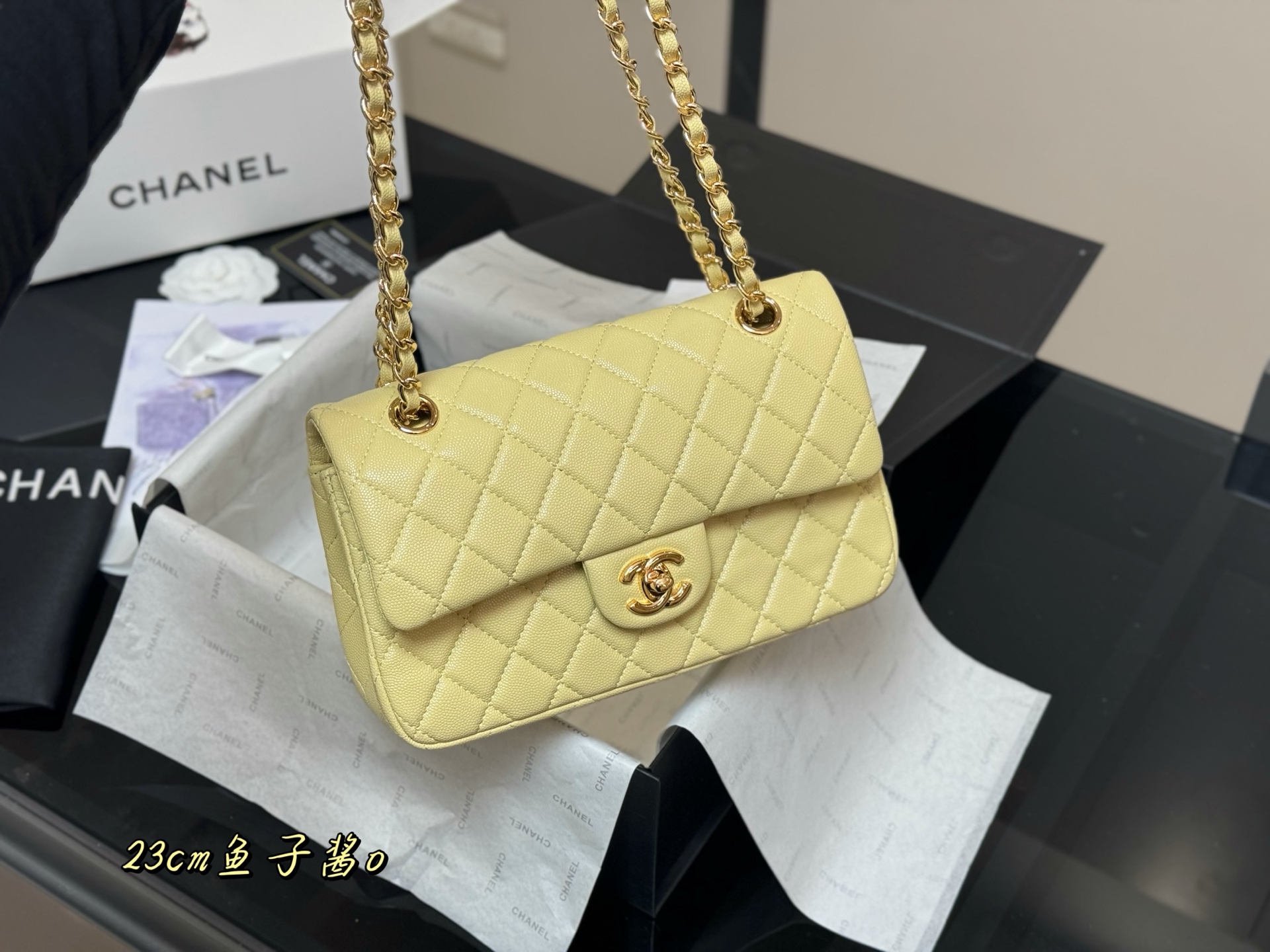 Chanel  CF yellow Caviar 23