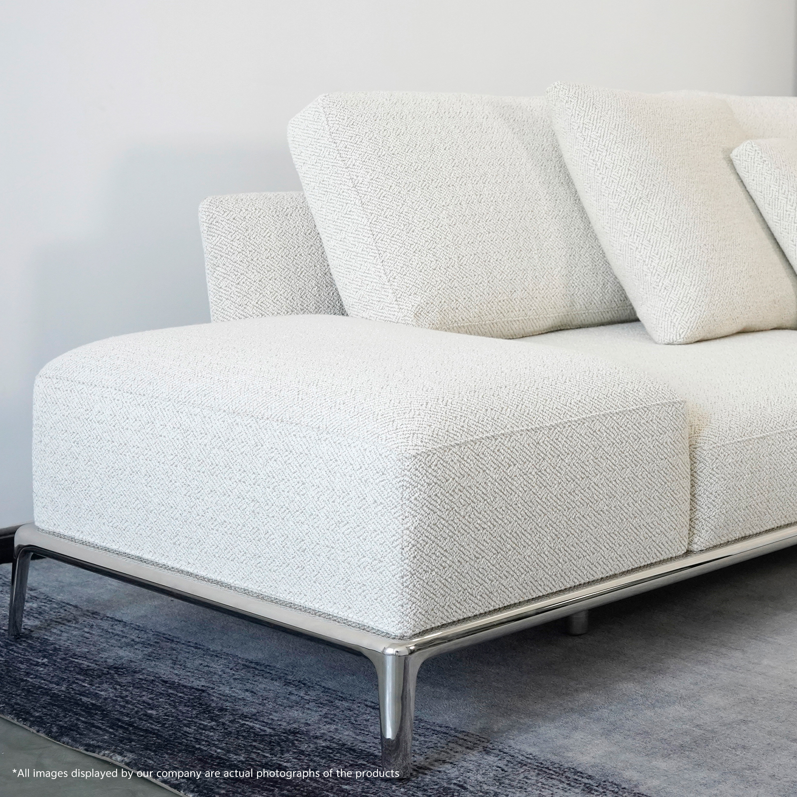 Italian minimalist designer PARK sofa, living room light luxury fabric straight row couch, modular combination sofa set.