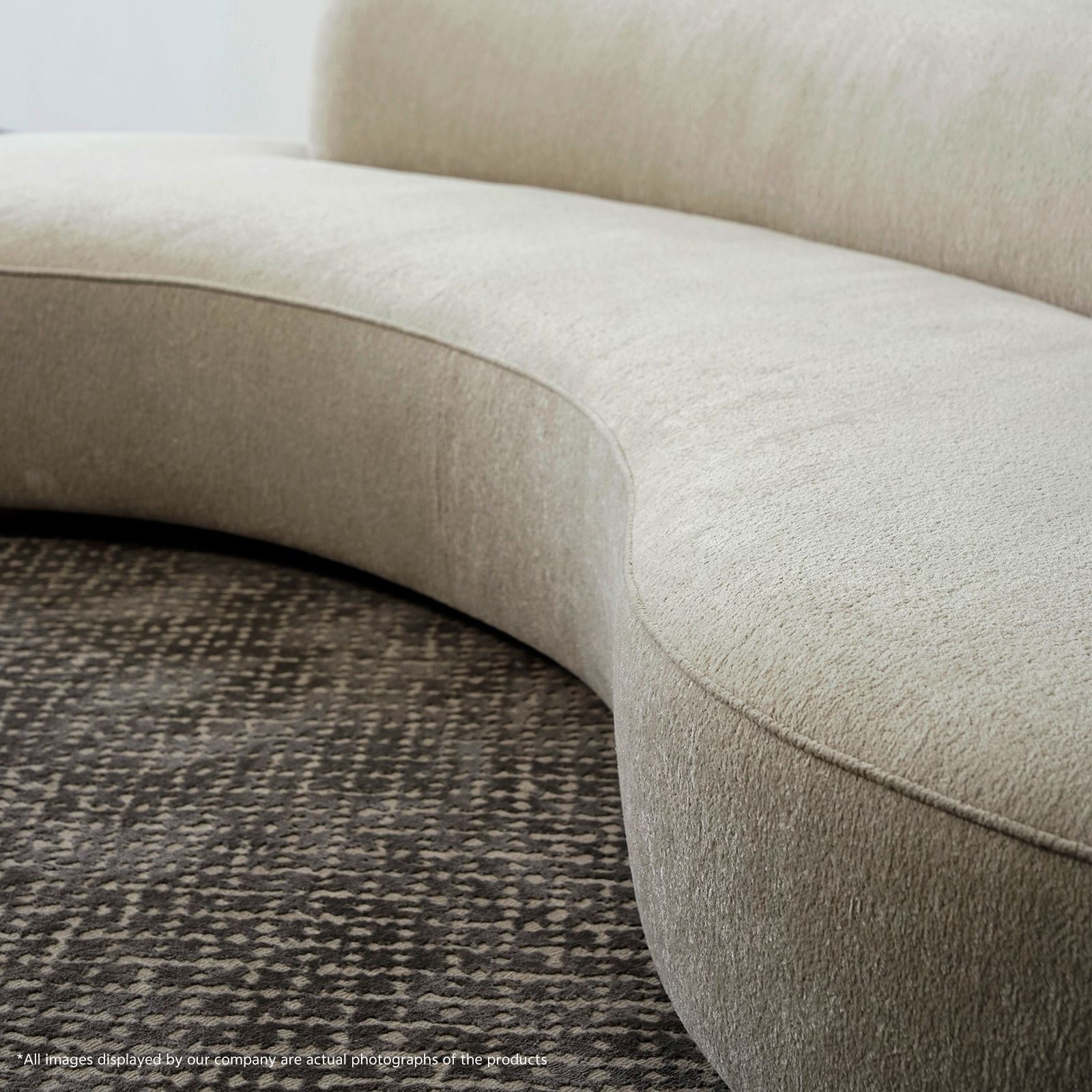 Italian minimalist designer fabric sofa, living room three seat curved sofa, leisure area couch