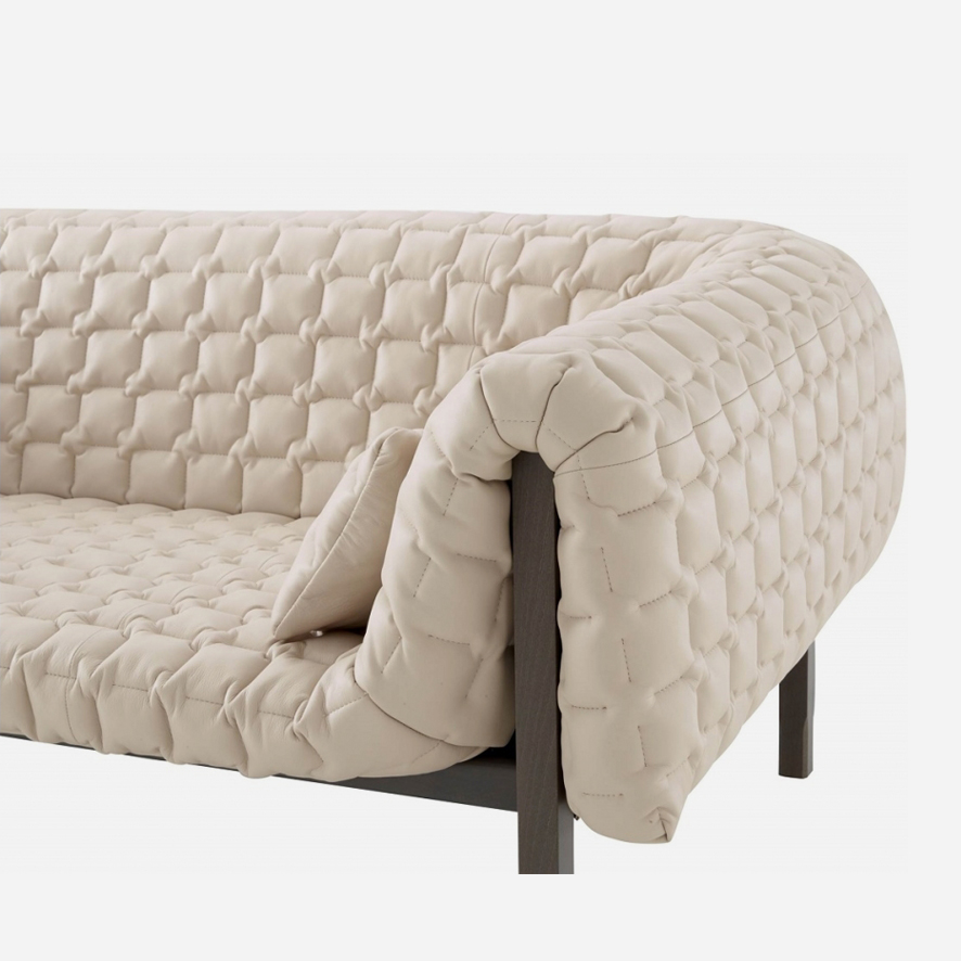 Italian minimalist designer Ruche Bella leisure chair, small living room straight row single sofa chair, living room combination fabric couch.