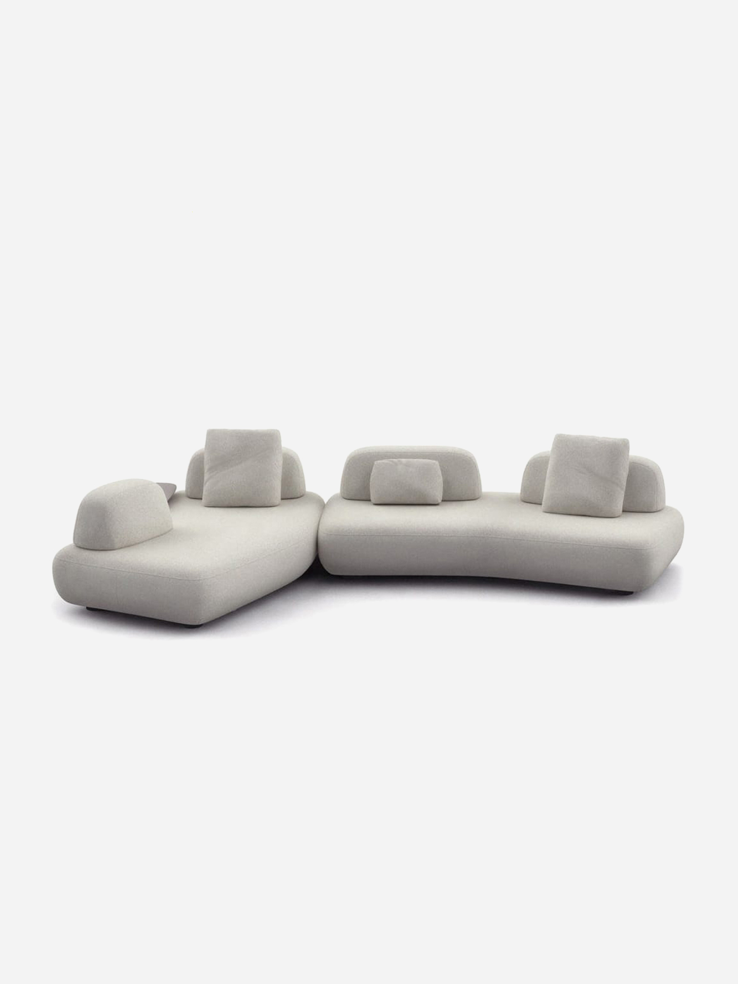 Modern minimalist curved island sofa, movable backrest pebble creative design, villa living room module combination fabric couch, reception negotiation hotel beauty salon leisure sofa set