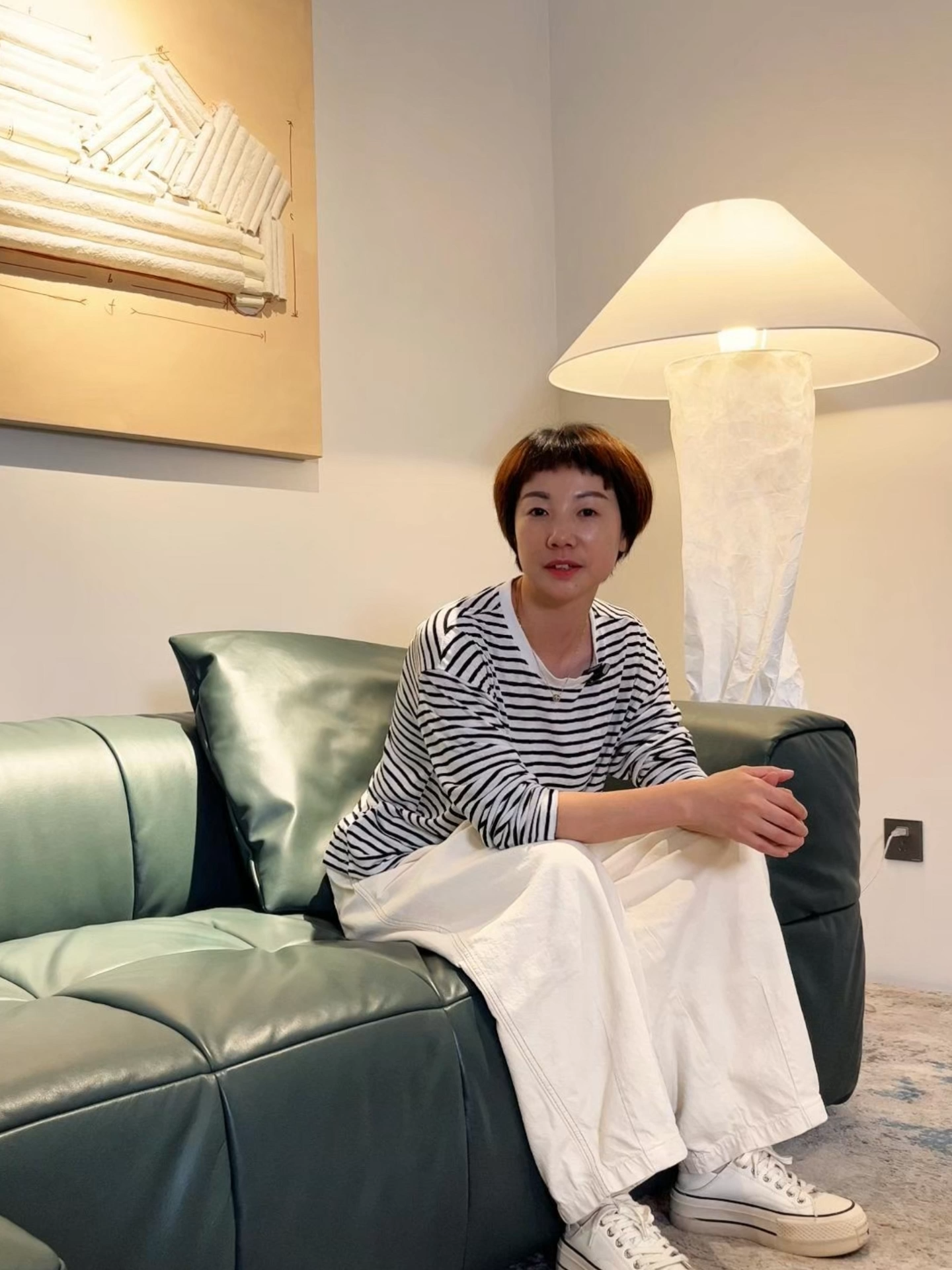 Italian minimalist designer pixel sofa, retro living room leather and fabric combination sofa set.