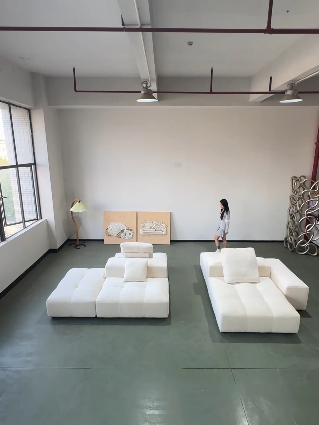 Italian minimalist Pixel sofa, villa large flat living room sofa, modern style modular combination fabric couch