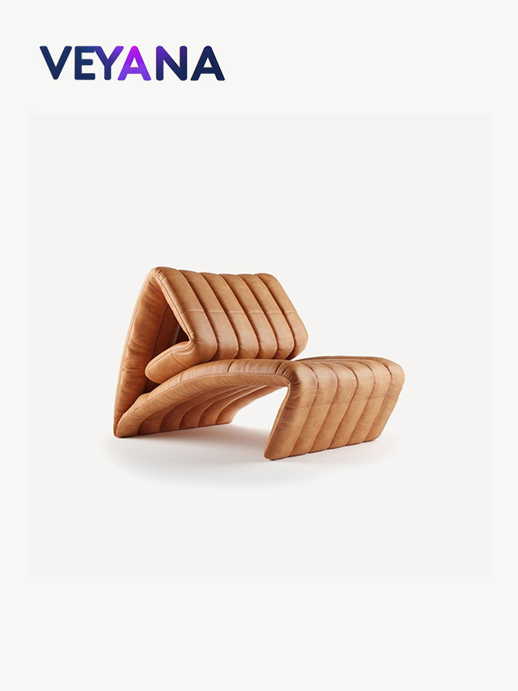 Italian style luxury Barcelona fist chair, folding and creative multifunctional sofa lounge chair, high-end leather single person sofa chair.