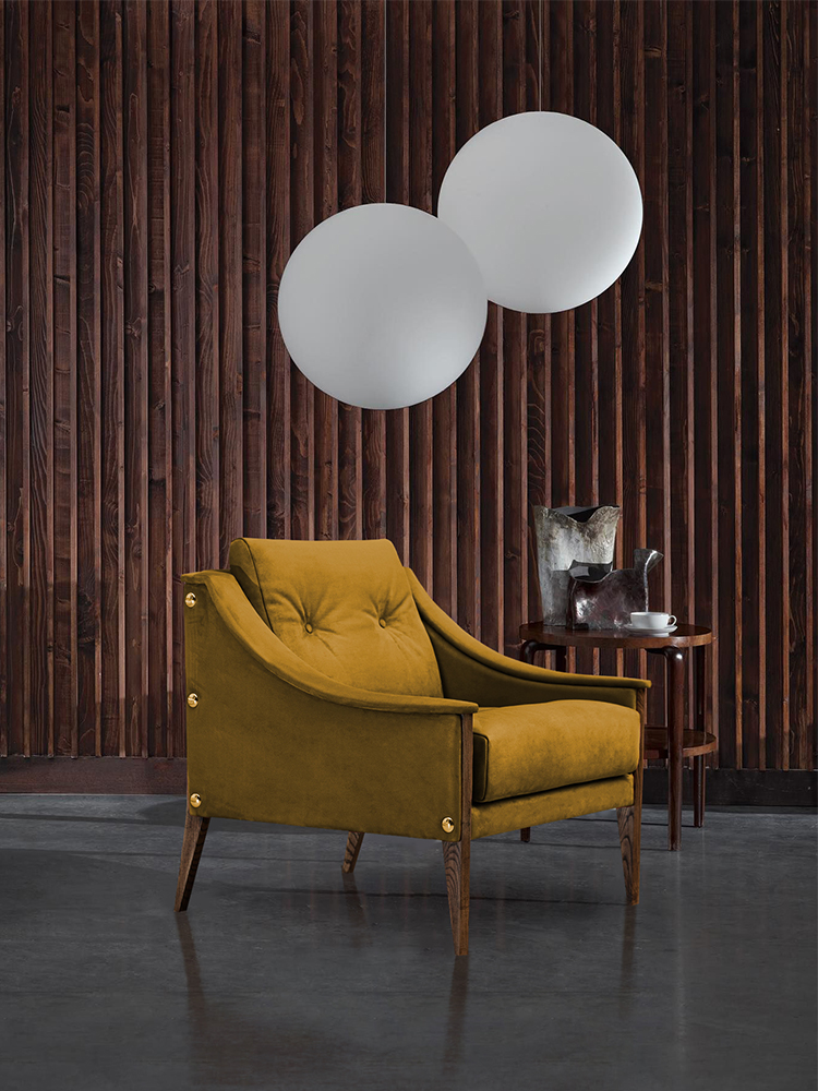 Italian minimalist single sofa chair, frosted fabric armchair, living room and study leisure reading chair, high-end villa hotel reception and negotiation leisure chair