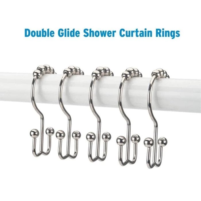 (🔥Summer Hot Sale- 49% OFF)Stainless Steel Shower Curtain Hook, 6 PCs/Set, Buy 2 Get Extra 10% OFF