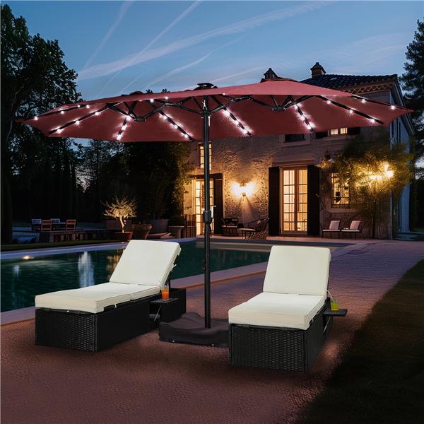 🎉𝗧𝗼𝗱𝗮𝘆'𝘀 𝗦𝗽𝗲𝗰𝗶𝗮𝗹𝘀 -15 ft Large Patio Umbrella with Solar Lights