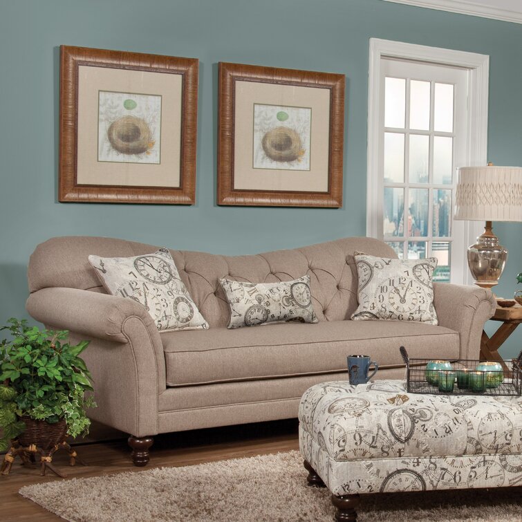 Crippen 88'' Rolled Arm Sofa with Reversible Cushions