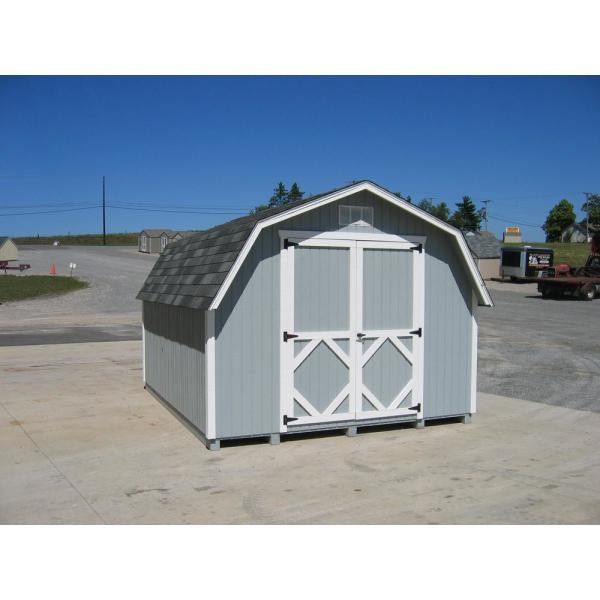 Classic Gambrel 12 ft. x 24 ft. Wood Storage Building Precut Kit with 4 ft. Sidewalls with Floor