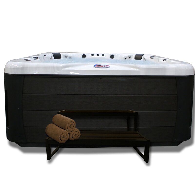 American Spas 7 - Person 56 - Jet Acrylic Square Hot Tub with Ozonator and Built-In Speaker