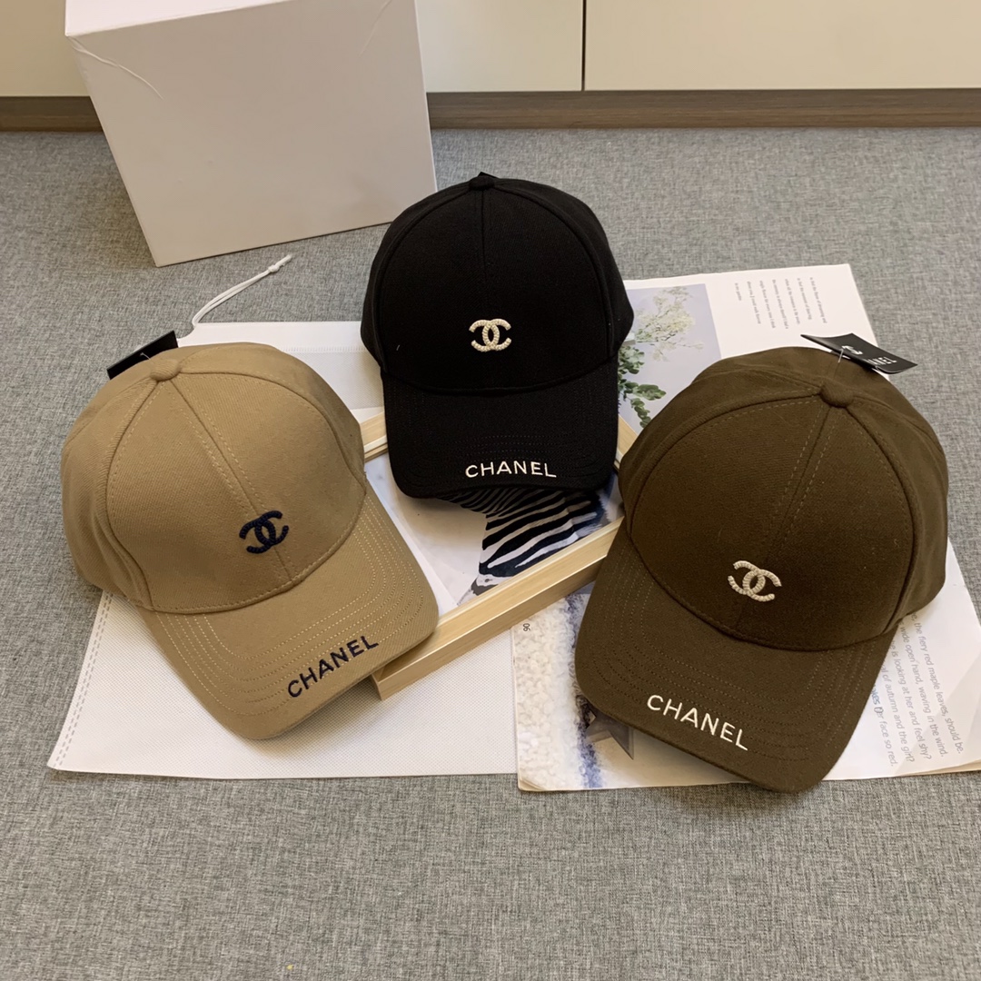 CH autumn and winter new wool embroidered baseball cap