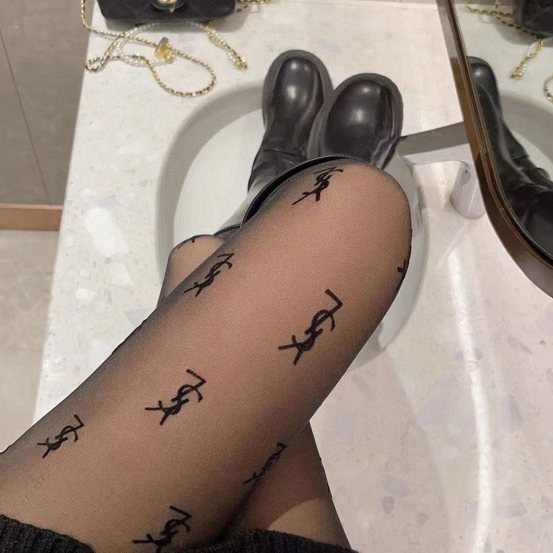 YSL Classic Letter One-Piece Stockings V3106
