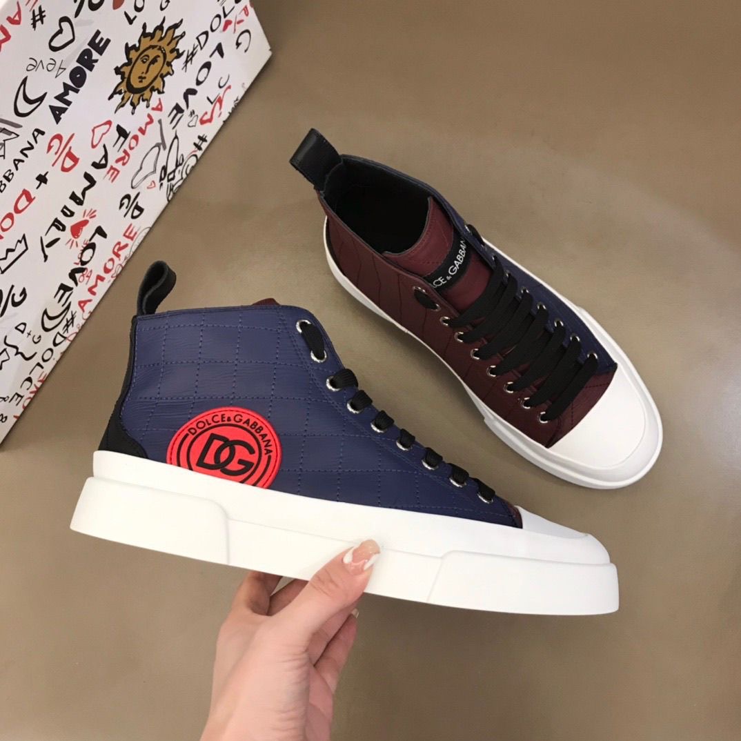 D&G Men's Color Block High-Top Casual Shoes P3208