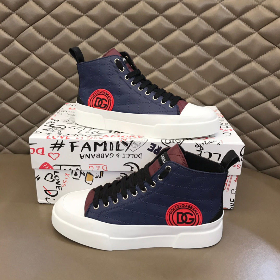 D&G Men's Color Block High-Top Casual Shoes P3208