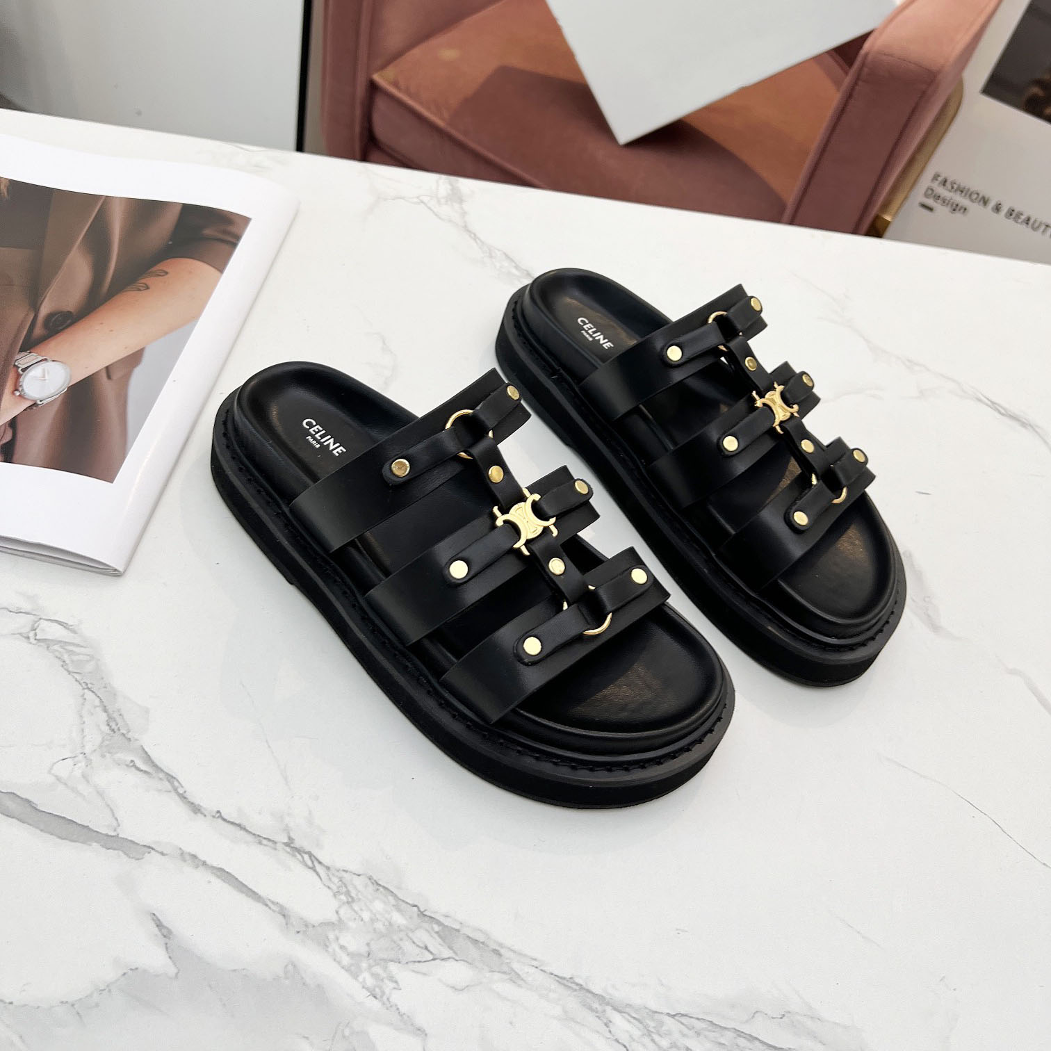 CE 24s Classic Micro Logo Sandals V3303